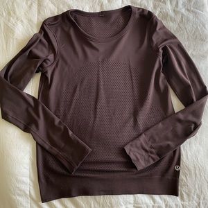 LULULEMON Purple Mesh Front and Back Long Sleeve